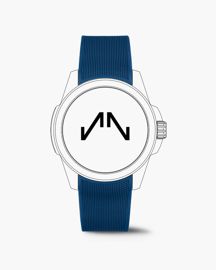 Caucciù blu con motivo milanese 22mm