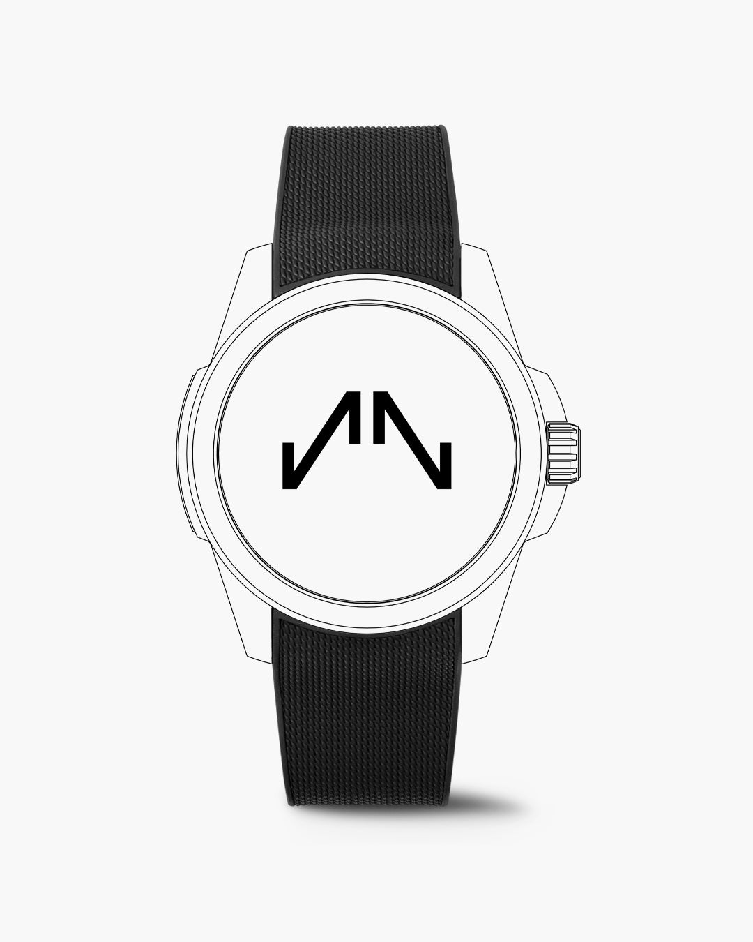 Black Milanaise Rubber Independence 22mm