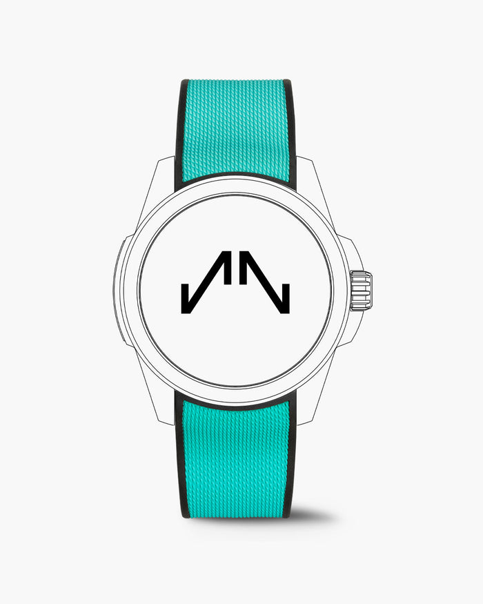 Turquoise Mesh Rubber 22mm