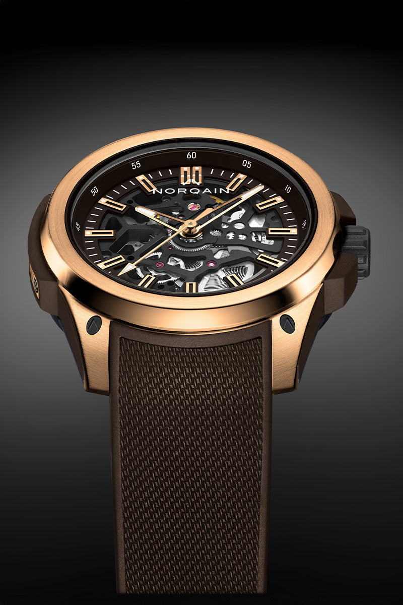 Wild One Skeleton 42mm Red Gold | NORQAIN Swiss Made Watches - NORQAIN